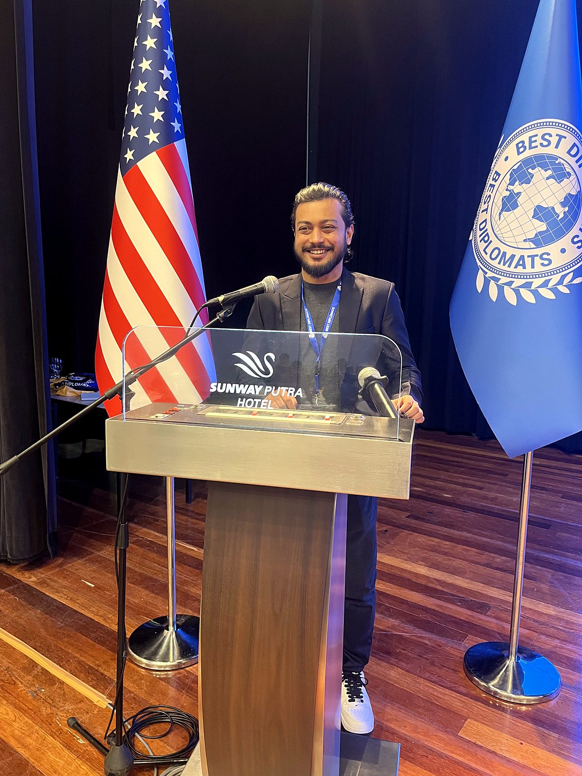 Mahabubul Islam Anik at the podium