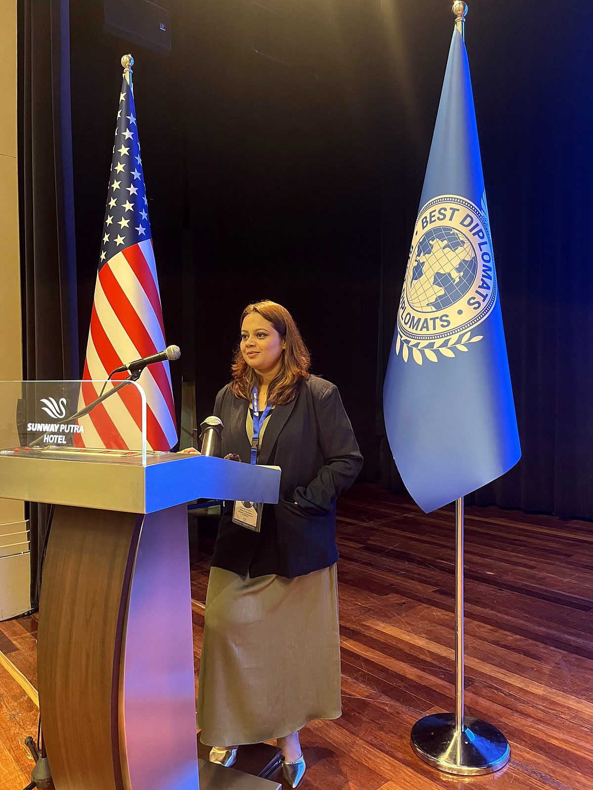 Khadija Tul Akter at the podium